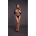 Body with Fishnet Structure and Turtle Neck - OS - Black