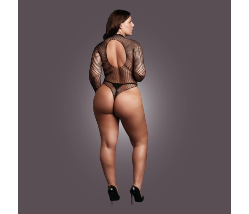Body with Fishnet Structure and Turtle Neck - OSX - Black