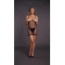 Short Dress Fishnet and Spaghetti Straps - OS - Black