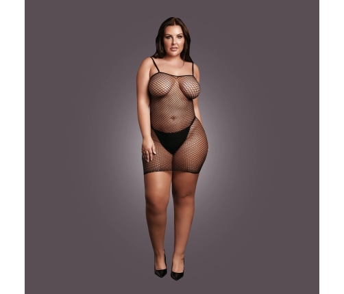 Short Dress Fishnet and Spaghetti Straps - OSX - Black