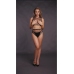 2 Pc Crop Top - Pantie and Fishnet Structure - OS - Black