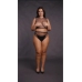 2 Pc Crop Top - Pantie and Fishnet Structure - OSX - Black