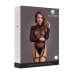 Obsessive Shimmering Bodysuit PU Straps Black & Gold Glitter One Size