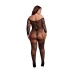 Leg Avenue Plus Size Bodystocking Black/Gold Glitter Off-Shoulder XL-4XL
