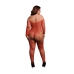 Penthouse Shimmering Bodystocking Plus Size Red-Gold Glitter Off-Shoulder