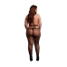 Leg Avenue Shimmering Cut-Out Tights Plus Size Black/Gold Glitter XL-4XL