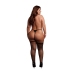 Leg Avenue Plus Size Thigh High Stockings Black with Gold Glitter XL-4XL