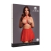 Obsessive 4-Piece Plus Size Red Set with Bra, Panty, Garter & Mesh Skirt