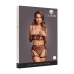 Obsessive Black Two-Piece Set Open-Cup Bra & Lace-Up Panty One Size