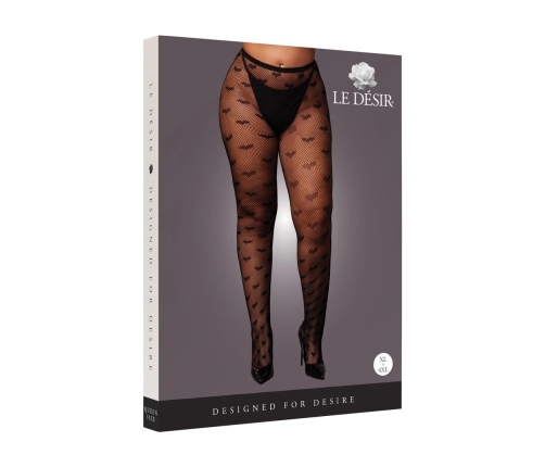 Leg Avenue Plus Size Heart Patterned Tights Black XL-4XL