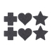 Ouch! Decorative Nipple Cover Set Black - Cross, Star & Heart Shapes