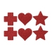 LUXE Nipple Cover Set Cross Star Heart Red - 3 Pair Decorative Pack