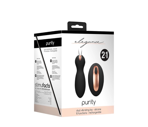 PURITY Dual Wireless Vibrating Set - Silicone, USB Rechargeable, Black