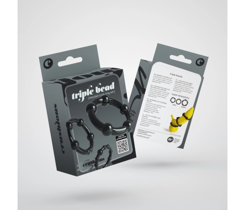 Triple Bead Performance Ring Set Black by Triple Bead - 3 Sizes, Textured Surface