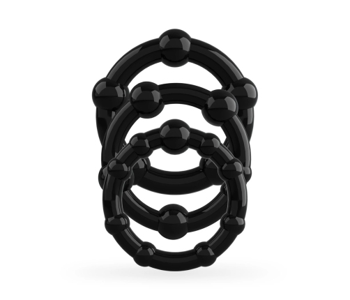 Triple Bead Performance Ring Set Black by Triple Bead - 3 Sizes, Textured Surface