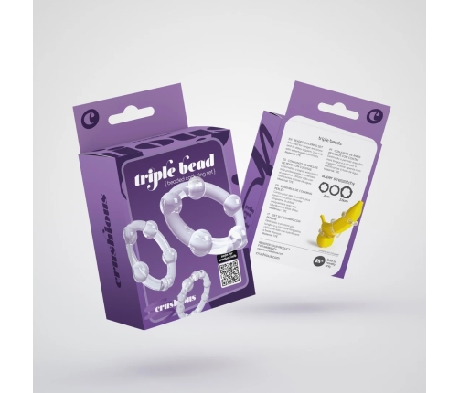 NMC Triple Bead Intimate Ring Set Clear - Flexible 3 Sizes