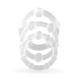 NMC Triple Bead Intimate Ring Set Clear - Flexible 3 Sizes