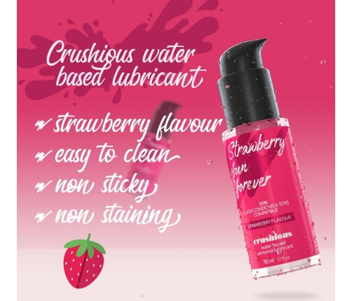 Crushious Water-Based Lubricant Strawberry 50ml - Delicate Flavour, Travel Safe
