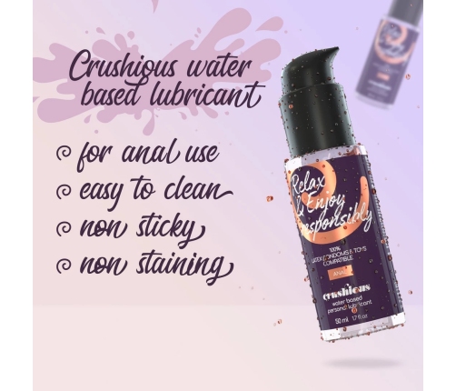 Crushious Water-Based Lubricant 50ml - Gentle Formula, Anal Care, Safety Cap