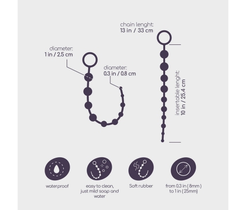 Crushious Bead Chain Intimate System Black 25.4cm Flexible Design