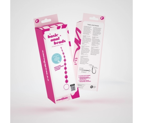 Crushious Flexible Bead Chain Pink 25.4 cm - Soft Rubber Intimate Accessory