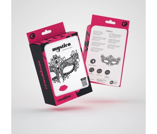 Mystica Black Lace Mask - Elegant Unisex Party Accessory, Adjustable Fit