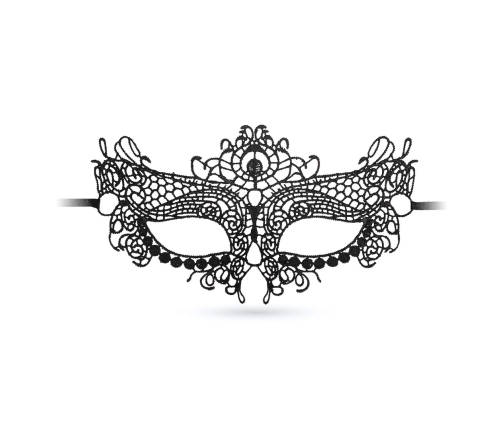 Mystica Black Lace Mask - Elegant Unisex Party Accessory, Adjustable Fit