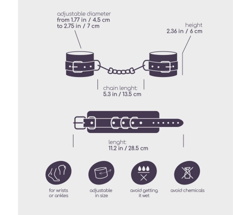 Bondage Love Leather Adjustable Cuffs Black - Faux Leather, Universal Fit