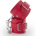 Bondage Love Adjustable Red Faux Leather Handcuffs with Metal D-Rings