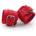 Bondage Love Adjustable Red Faux Leather Handcuffs with Metal D-Rings