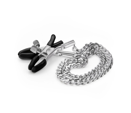Fetish Fantasy Series Adjustable Silver Chain Clamp Set - Metal & Rubber
