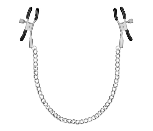 Fetish Fantasy Series Adjustable Silver Chain Clamp Set - Metal & Rubber