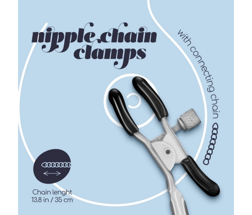 Fetish Fantasy Series Adjustable Silver Chain Clamp Set - Metal & Rubber