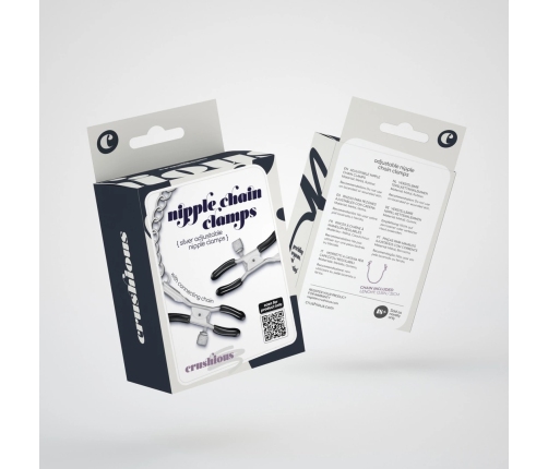 Fetish Fantasy Series Adjustable Silver Chain Clamp Set - Metal & Rubber