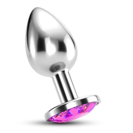 Crushious Bijou Metal Intimate Plug Large Pink - Decorative Crystal Finish