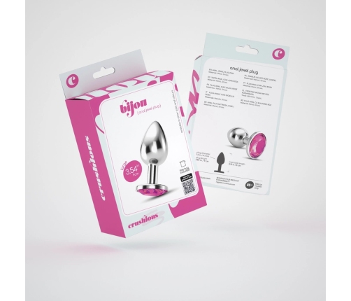 Crushious Bijou Metal Intimate Plug Large Pink - Decorative Crystal Finish