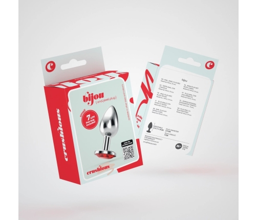 Crushious Bijou Metal Adornment Plug Small Red 6cm 2.7cm