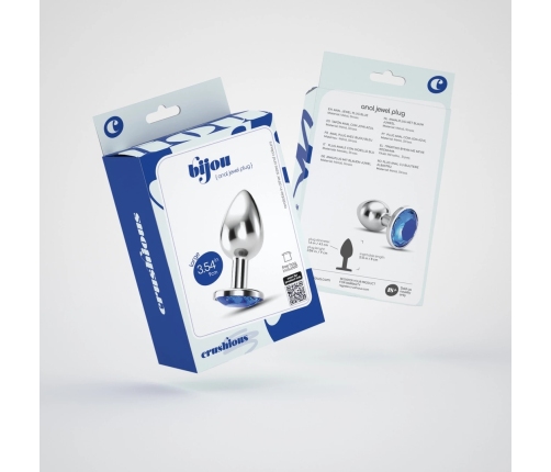 Crushious Bijou Intimate Jewelry Plug Large Blue Metal 8cm