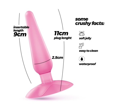 Crushious Jolly Pink - Compact Silicone Analogue Plug with Suction Base