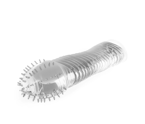 Crushious Ribbed Intimate Enhancement Sleeve Transparent 15.5cm