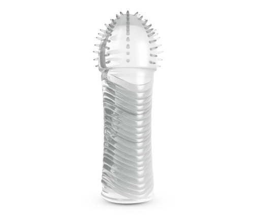 Crushious Ribbed Intimate Enhancement Sleeve Transparent 15.5cm