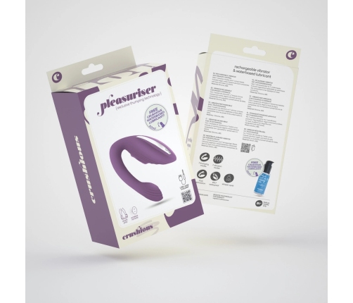 Crushious Pleasuriser Purple C-Shape Vibrator & Water-Based Lubricant 50ml