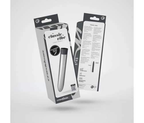 Crushious Classic Vibe Silver - Metallic Personal Wellness Massager 17.5cm