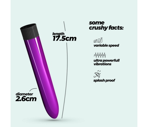 Crushious Classic Vibe Vibrating Device Purple 17.5 cm Slim Design