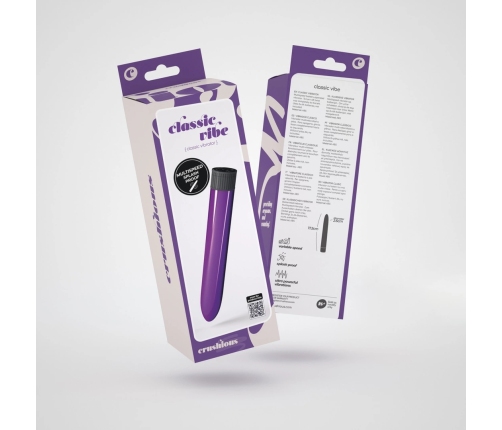 Crushious Classic Vibe Vibrating Device Purple 17.5 cm Slim Design