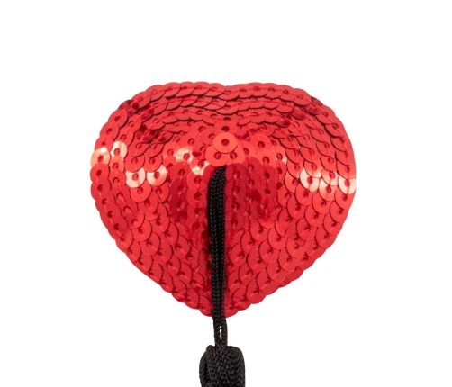 Crushious Bettie Boobs Tassel Pasties Self-Adhesive Red/Black 5cm