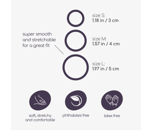 Bandoleros Silicone Ring Set Black - 3 Sizes, Flexible Medical-Grade