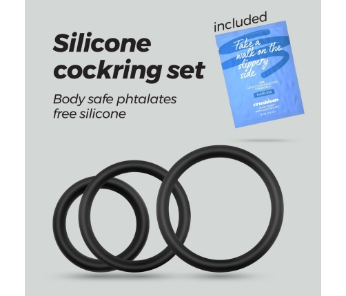 Bandoleros Silicone Ring Set Black - 3 Sizes, Flexible Medical-Grade