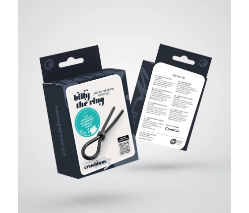 Crushious Billy The Ring Silicone Adjustable Intimate Support Ring Black 12.5cm