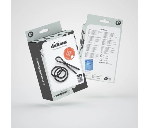 Crushious Daltons Silicone Ring Set Black - 4-Piece Adjustable Kit